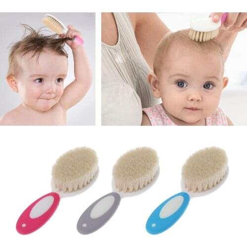 New Baby Care Pure Natural Wool Baby Brush Comb Baby Hairbrush Newborn Hair Brush Infant Comb Head Massager