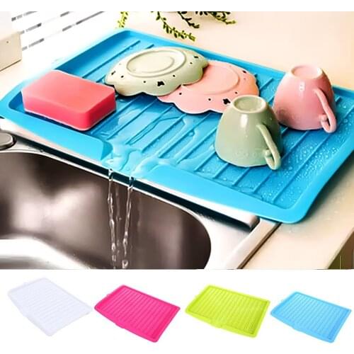 New Kitchen Plastic Dish Drainer Rack Tray Large Sink Drying Rack Worktop Organizer Drying Rack For Dishes Kitchen Organizer