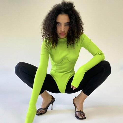 Rainbow Print Mesh Bodysuit Women Bodycon Bodysuit Long Sleeve Turtleneck Sexy Bodysuit Romper Party Clubwear Overalls