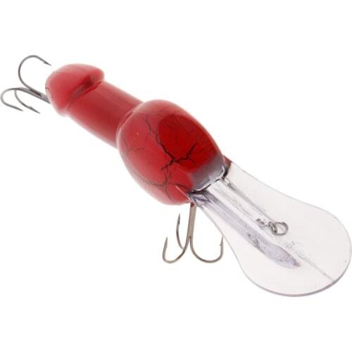 Plastic Funny Minnow Fishing Lure Deep Diving Crankbait Wobblers with 2 Treble Hooks for Bass Trout Pike Walleye