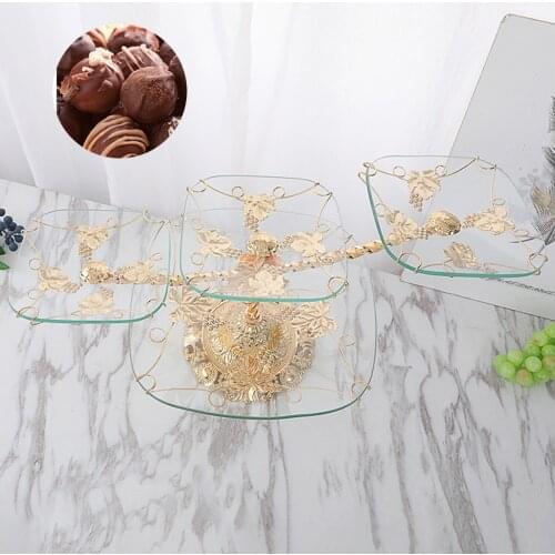 Tempered Glass Fruit Tray Snacks Serving Tray Desk Platter Decor Party