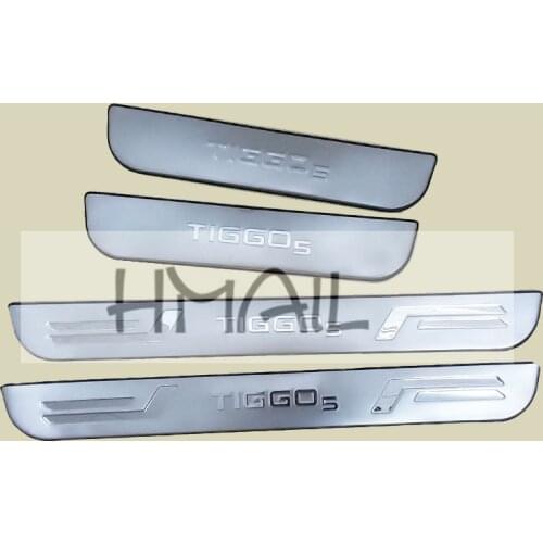 Stainless steel door sill strip for 2014-17 CHERY TIGGO5 Threshold trim car styling welcome pedal Scuff plate cover film sticker