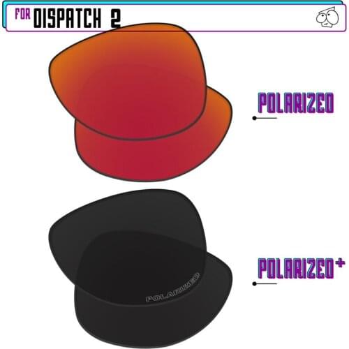 EZReplace Polarized Replacement Lenses for - Oakley Dispatch 2 Sunglasses - Black P Plus-Red P