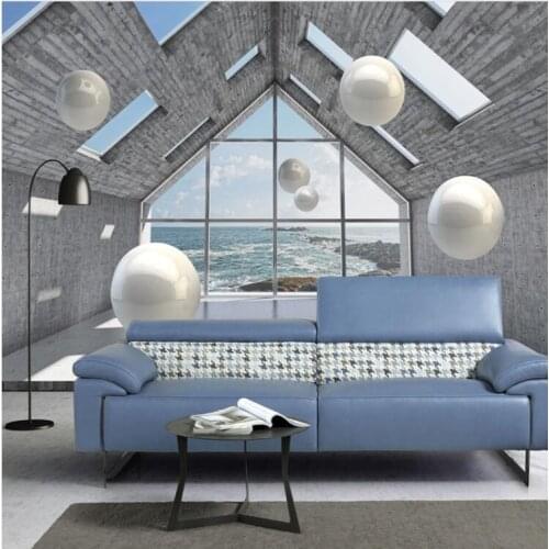 Custom Photo Wallpaper 3D Abstract Space Stereoscopic Circle Ball Background Mural Wall Painting Living Room Sofa TV Backdrop