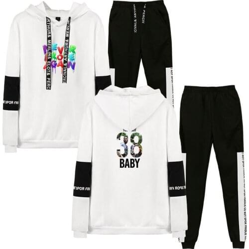 Popular Youngboy Never Broke Again 2PCS Suit Hoodies Sweatpants Sets Harajuku Cotton Men Women Hip Hop Hoodies Sets Teen Clothes