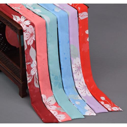 Chinese Style Headband Antique Hanfu Costume Headdress Chiffon Printing Traditional Hair Band Headwear for Women Ribbon HairRope