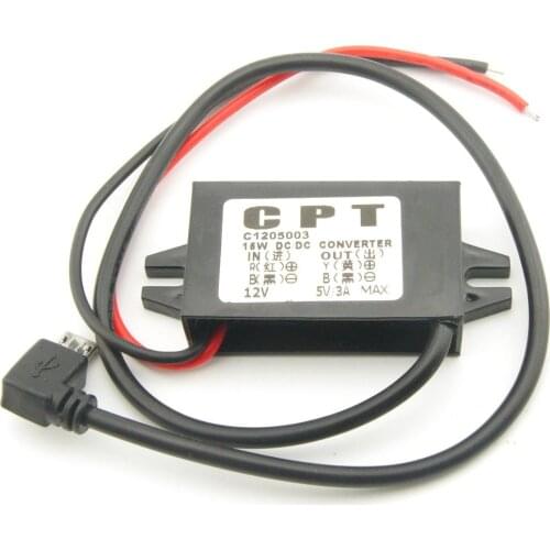 DC/DC Converter Car Charger DC Voltage Power Regulator Converter Module 12V To 5V 3A with Waterproof Housing