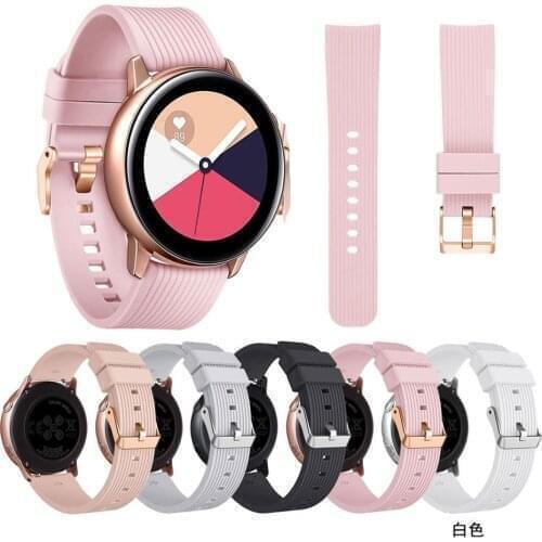 Silicon Watchband for Samsung Galaxy Watch 42mm Gear Sport Active 2 40mm 44mm Galaxy 3 41mm Quick Release Band Steel Clasp Strap