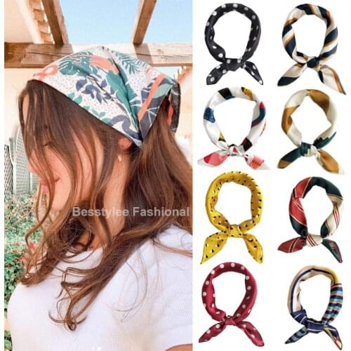 New Square Scarf Women Fashion Print Small Neck Scarfs Office Lady Elegant Hair Band Foulard Hand Kerchief Female Bandana Shawl