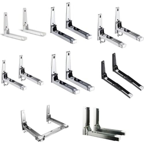 Stainless Steel Microwave Oven Rack Retrackable Foldable Microwave Oven Wall Mounted Stand Holder Rack Bracket With Two