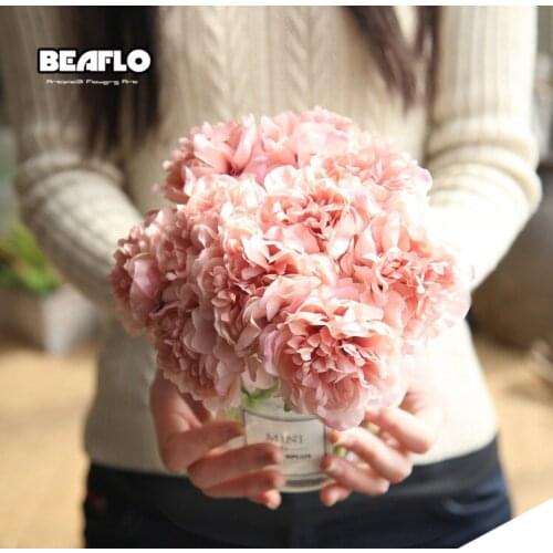 1 Bunch Peony Artificial Flower Fake Silk Floral Bridal Bouquets for Wedding Home Decoration HIGHT Quality B1004