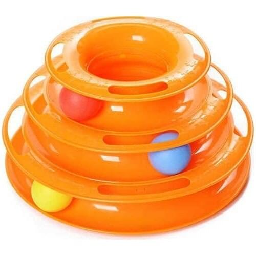 Tineke Tower Of Tracks Bulk Round 3 Layer Cat Toy-24x13 cm