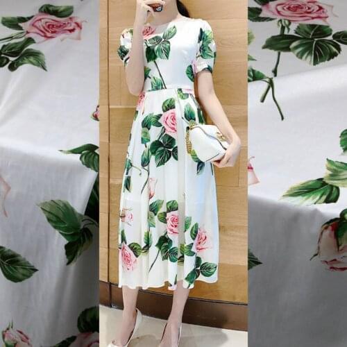 50x145cm rose printed natural cotton fabric cloth material sewing clothing shirt children scarf handmade fabric for dress