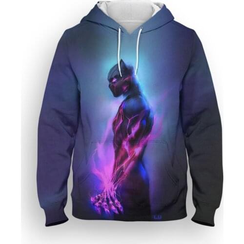 Black Panther Mens hoodies Autumn 3D Print New Fashion Boy Girl Children Oversized hooded sweatshirts Streetwear Women Pullover