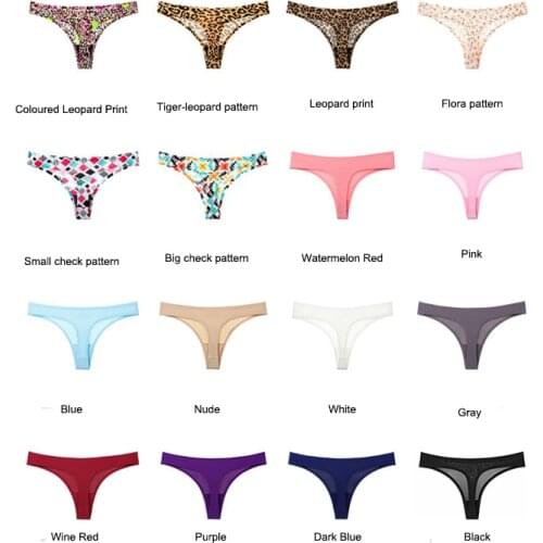 LONGKKO Sexy Women Cotton G String Thongs Low Waist Sexy Panties Ladies' Seamless Underwear Black Red White Lingerie 21 Styles