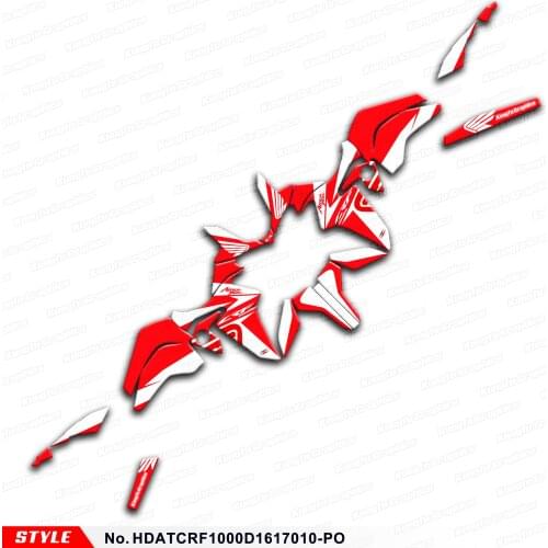 AFTERMARKET Motorcycle Graphics Décor Kit for Africa Twin CRF1000D CRF1000L 2016 2017, Style No. HDATCRF1000D1617010-PO