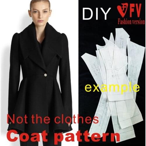 Ladies' casual big lapel coat coat pattern garment cutting structure drawing BFY-89