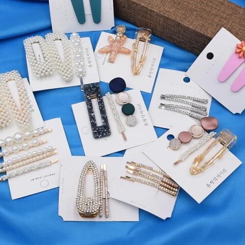 Pearl Hair Clip Set Shell Barrettes 2019 Fashion Korea Imitiation for Women Girls Handmade Flowers Hairpins Hair Accessories