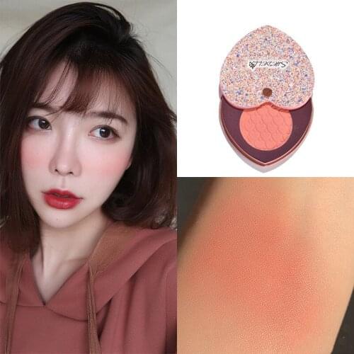 10 Colors Girls Beginner Rouge Blush Cream Love Rotatable Plate Natural Nude Makeup Brighten Pearl Slightly Flashing Highlights