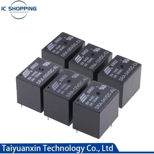 5PCS SRA-05VDC-CL SRA-12VDC-CL SRA-24VDC-CL SRA-05VDC-AL SRA-12VDC-AL SRA-24VDC-AL T74 4Pin 5Pin Automobile Relay DC Power Relay