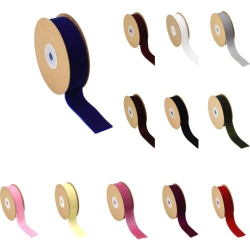 5 Yards 1" 12 Colors Soft Comfortable Velvet Ribbon for Wedding Party Decoration Gift Wrapping Hair Bows DIY Christmas Ribbon