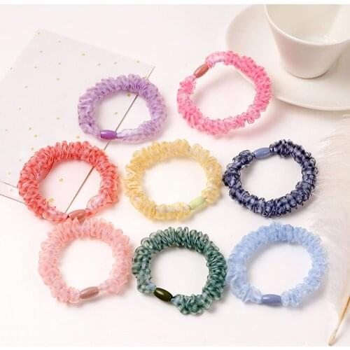 8 Colors Hair Scrunchies Pack Girl Elastic Hair Bands Headwear Ponytail Holder Set Hair Accessories Solid No Crease