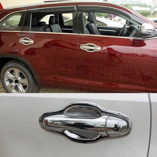 ACCESSORIES FIT FOR TOYOTA HIGHLANDER KLUGER 2014 2015 2016 CHROME DOOR HANDLE COVER BOWL CUP CAP GARNISH TRIM MOLDING
