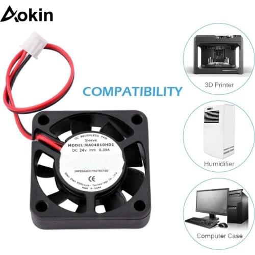 Aokin 40x40x10mm 4010 Fans DC 12V 24V Fans For Heatsink Cooler Cooling Radiator For 3D Printer Parts 4010 Cooling Fan