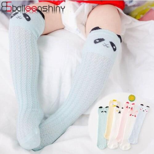 Balleenshiny Baby Socks Cotton Boy Girls Short Sox Cartoon Cute Design Muti Types Cool Feet Children Knee height Sock Summer