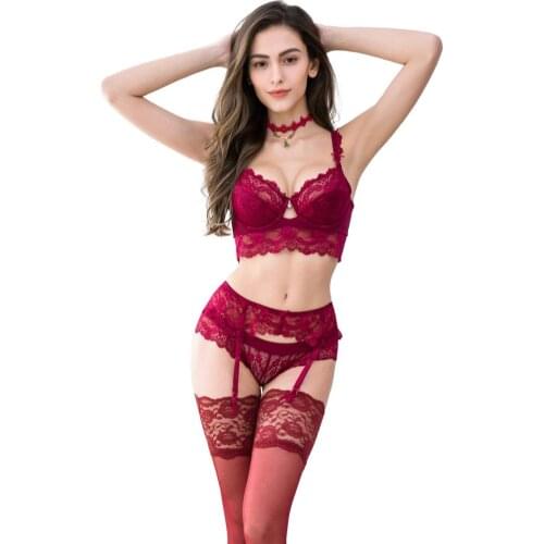 2021 Hot sale new fashion models lingerie push up bra bodysuit women lace 5 piece /lot hot women sexy lingerie fash