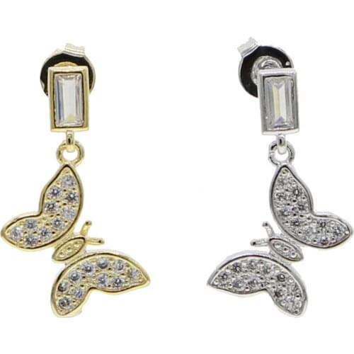 Cz Butterfly Earring gold color new arrived 2020 beautiful women girl jewelry cute lovely animal fashion jewelry