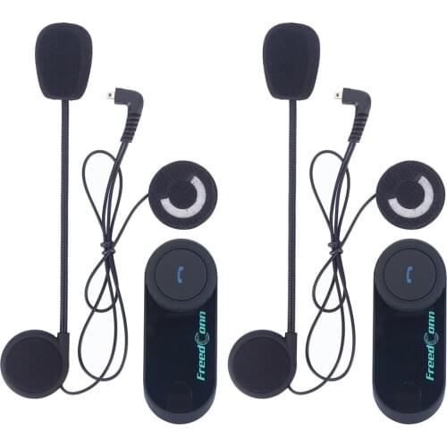 Freedconn 2 pcs Motorcycle Helmet Bluetooth Headset Intercom BT Interphone 100M Rider to Pillion Intercom with FM radio