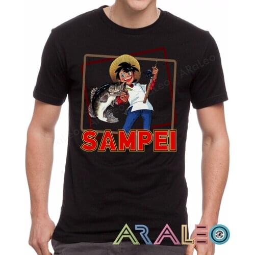 T-Shirt SAMPEI PESCA PESCATORE RAGAZZO Maglia Maglietta Uomo Shirt man black Cartoon t shirt men Unisex New Fashion tshirt