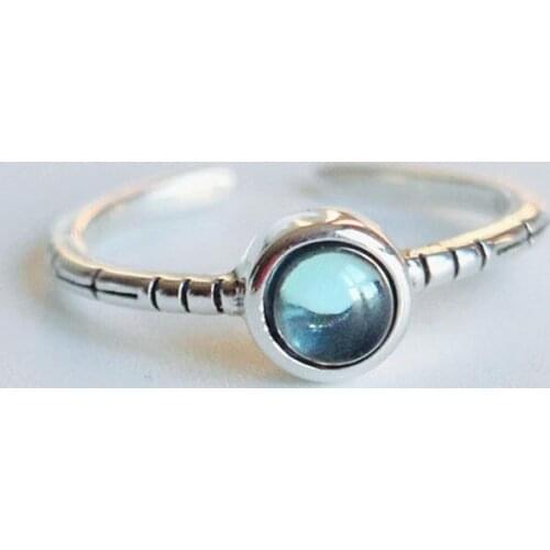 Real Thai Silver Opal Rings Open Ring Women Jewelry