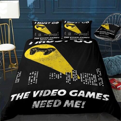 I Must Go Video Games Duvet Cover Twin/Queen/King Size Luxury Comforter Bedding Set With Pillowcase Home Bed Decora Dropshipping