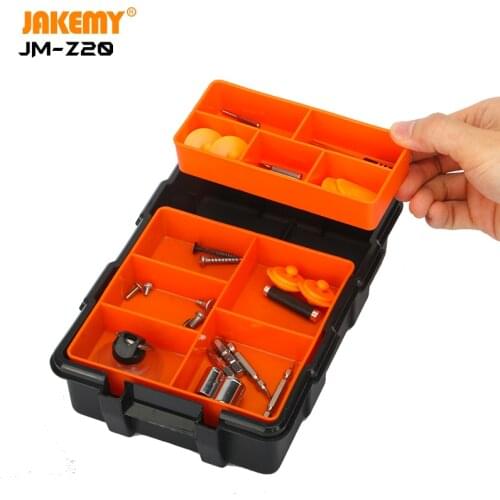 JAKEMY JM-Z20 Portable Lightweight Double-layer Mini Plastic Components Storage Box Tool Box for Small Parts Case for Component