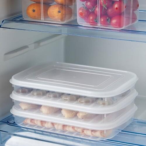 Kitchen Food Storage Box Transparent Superimposable Refrigerator Fresh-Keeping Box Fish Cold Storage Box Dumpling Organizer