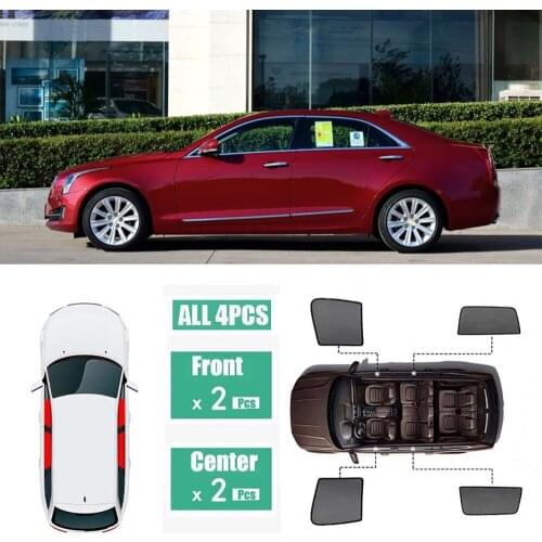 Side Windows Magnetic Sun Shade UV Protection Ray Blocking Mesh Visor Fit For Cadillac ATS L 2016-2019
