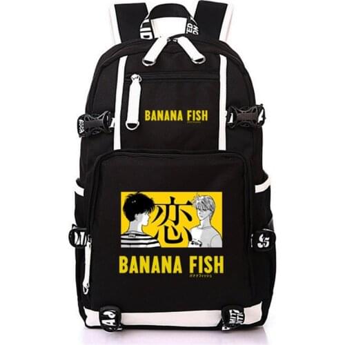 Banana Fish Fashion Oxford Backpacks Rucksacks Cartoon Anime School Backpack Casual student Bags travel Knapsack Unisex