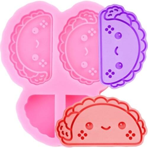Cartoon Taco Straw Topper Silicone Molds Craft Keychain Epoxy Resin Mould Necklace Jewelry Mold Candy Fondant Chocolate Moulds