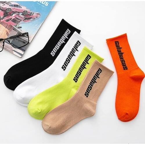 Men Fashion Funny Socks Hip Hop Skateboard Letter Socks Male Popsocket Unisex Crew Sports Cotton Socks Harajuku Streetwear