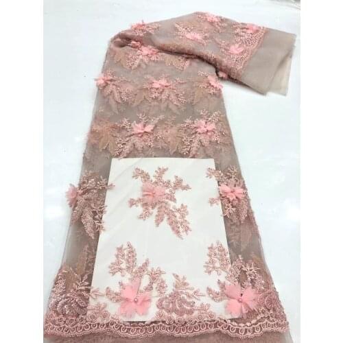 New fresh and elegant 3D applique+bead tube tulle embroidery, comfortable fabric, suitable for fashionable ladies' skirts