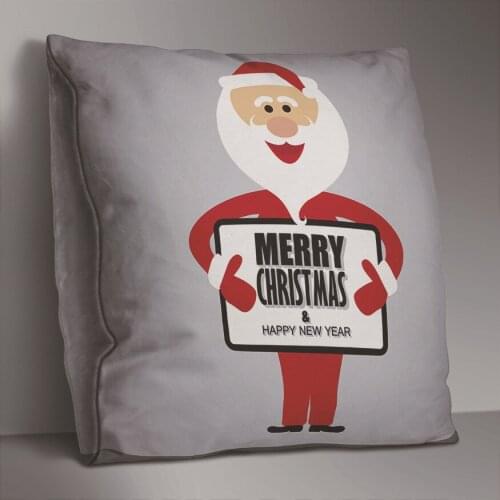 New Year Christmas Double Side Print Cushion Cover Polyester Decorative for Sofa Seat Soft Throw Pillow Case Cover 45x45cm