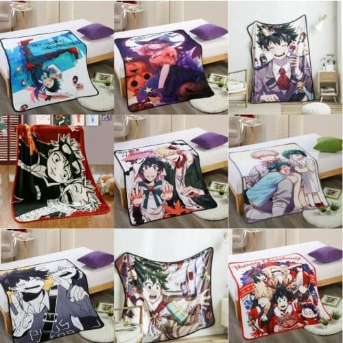 Anime My Hero Academia Cartoon Izuku Midoriya Blanket Flannel Throw Warm Soft Sofa Bed Sheet Blanket Cosplay Decor Accessories