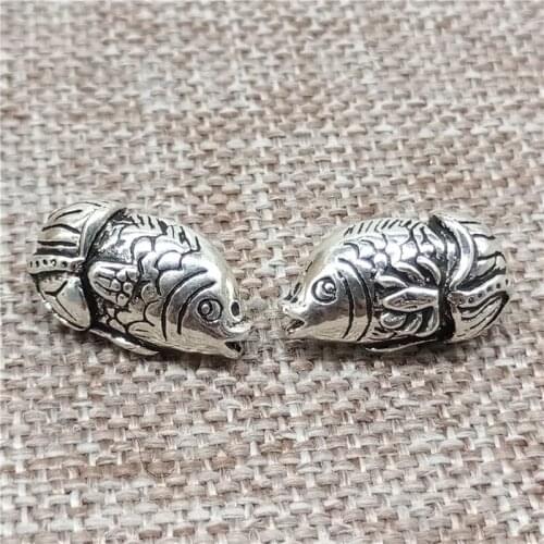 925 Sterling Silver Fish Beads Spacers for Bracelet Necklace