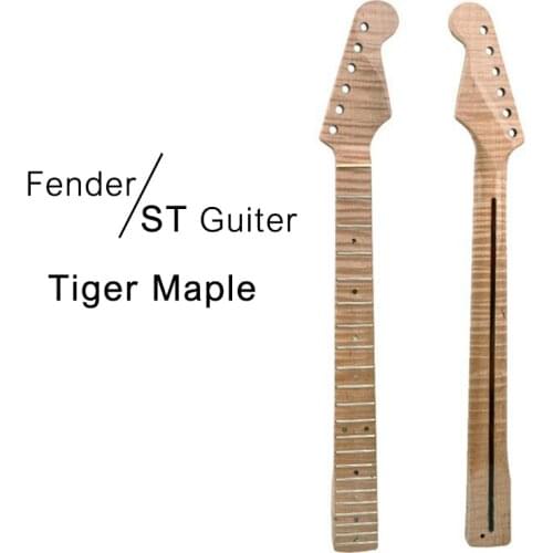 21 Fret Tiger Maple Guitar Neck ST Natural Light Electric Guitar Handle White Tone Point For Guitar Instruments Accessories