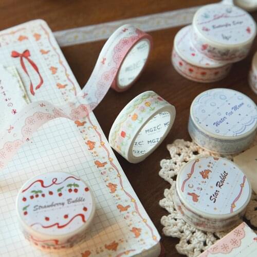 Cute Bow Fruit Rainbow Strawberry Cherry Washi Tape Decorative DIY Dairy Scrapbooking Stickers Kawaii Label Masking Tapes