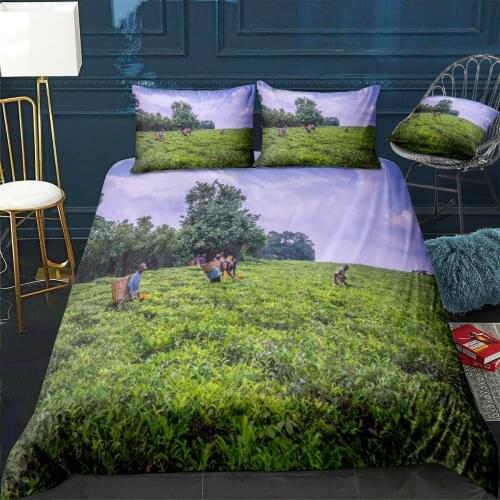 Agricultural Tea Fields Quilt Cover Pillowcase 3Piece Comforter Bedding Set With Pillow Case Single Double Duvet Cover