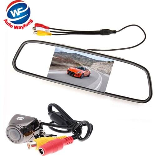 Auto Parking Assistance System 2 in 1 4.3 Digital TFT LCD Mirror Car Parking Monitor + 170 Degrees Mini Car Rear view Camera