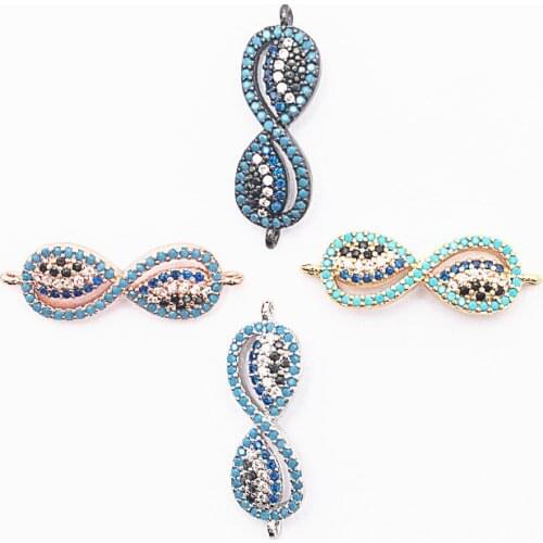 26*15mm High Quality DIY Bracelet Making bracelet Connector Copper Zirconia Hole Bra Jewelry Accessories wholesale Rectangular